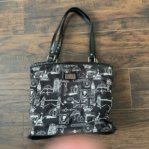 Lulu Guinness Black white London themed bag